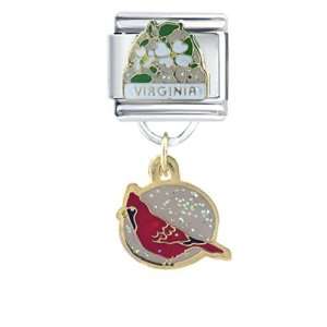   State Bird & Flower Italian Charm Bracelet Link Pugster Jewelry
