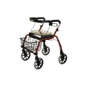  Ovation Rollator Adult Extra Wide with Basket & Tray   Red 