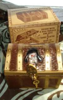 Kahn NOS Mint Pirate Chest Bank In Box Keys Never used 1950s Vintage 
