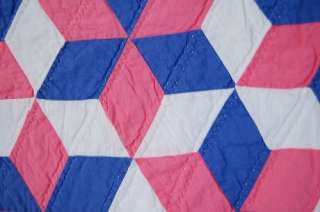 DAZZLING 30s Touching Stars Antique Quilt ~WOW  