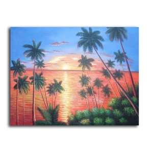 Tropical Paradise Hand Painted Canvas Art Oil Painting