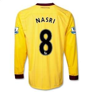  Arsenal 10/11 NASRI Away LS Soccer Jersey Sports 