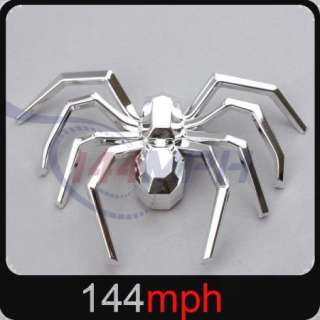 Car 3D Spider Logo Badge Emblem Decal Sticker Silver  