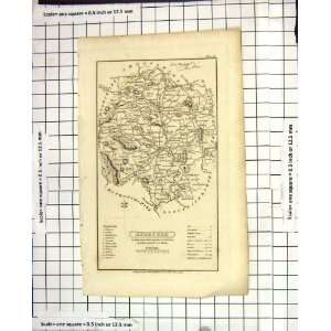  Antique Map 1824 Hereford England Weobly Leominster 