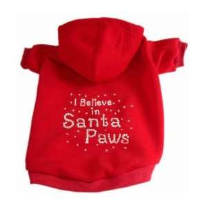 Believe in Santa Paws Dog Hoodie Size XL