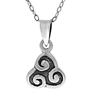  Sterling Silver Triskele Necklace Jewelry
