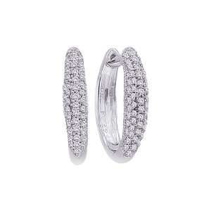  14K White Gold 1/2 ct. Diamond Huggie Earrings Katarina Jewelry