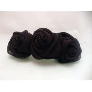  NEW Black Triple Rose Bud Hair Flower Clip, Limited 