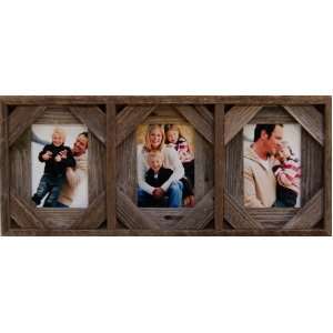  Collage Frame with Three 5x7 openings, Barnwood with 