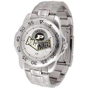  Purdue Boilermakers Suntime Mens Sports Watch w/ Steel Band 
