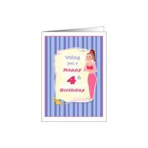  Magical Genie 4 Years Old Birthday Greeting Cards Card 