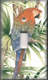   Switch Plate Cover   Bathroom Decor   Tropical Parrot Bird  