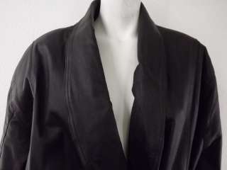 womens leather coat vintage jacket Fashion Attitudes black L  