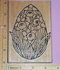 Stamp Cabana Unused Rubber Mounted Wood Stamp Phil Ker Flowers 