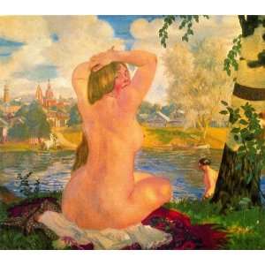  FRAMED oil paintings   Boris Kustodiev   24 x 22 inches 