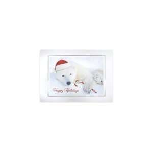  Holiday Greeting Card   Polar Bear with Candy Cane Health 