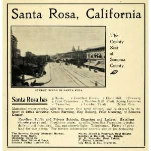 1906 Ad Santa Rosa California Street Sonoma County   Original Print Ad