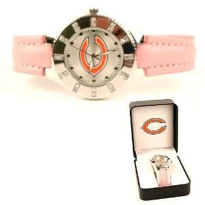  Chicago Bears Sparkling Pink Band Ladies Watch in Gift Box 