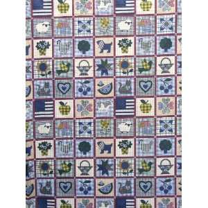  Cheater Quilt Top Fabric Material Americana Red 90 X 108 