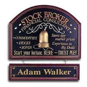  Personalized Stock Broker Wooden Sign