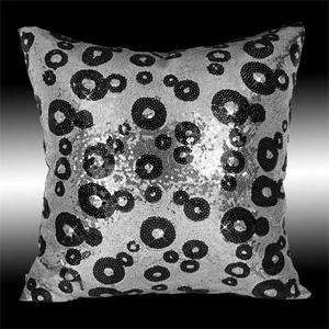   SILVER CIRCLES SEQUINS CUSHION COVERS THROW PILLOW CASES 16  