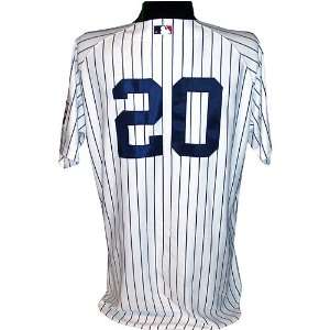  Jorge Posada #20 2008 Yankees Game Issued Home Pinstripe 