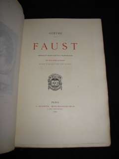 1880 Antique French Book   GOETHE   Faust Illustrated 9 eaux fortes de 