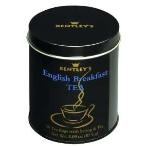 Bentleys English Breakfast Tea, 50 Count 3.09 OunceTin  