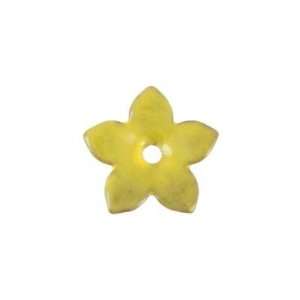  12mm C Koop Beads Butter Yellow Enameled Small 5 Petal 