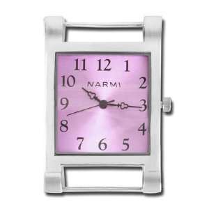  1 1/4 Inch Silver Square Purple Watch Face Arts, Crafts 