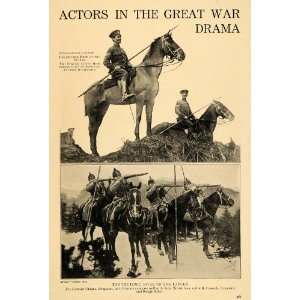  1915 Print Allied German Army Battlefield Horse Gun WWI 