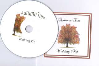 Delux Autumn Tree Theme Wedding Invitation Kit on CD  