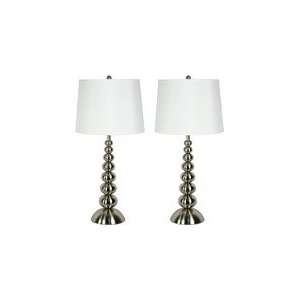  Baubles 2 Pack Table Lamps in Brushed Steel