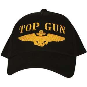  Black US Navy Top Gun Embroidered Ball Cap   Adjustable 