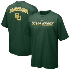  Nike Baylor Bears Green School Pride T shirt Sports 