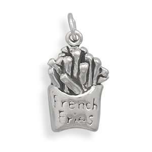  Sterling Silver French Fries Charm Measures 14x10mm 