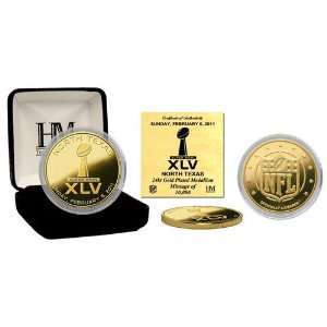  Highland Mint Superbowl XLV Commerative 24kt Gold Coin 