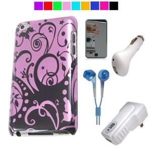  Snap Fit Rubberized Back Cover for iPod Touch 4G + Mirror 