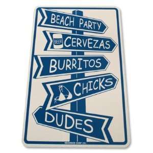  Beach Party, Cervezas, Burritos, Chicks, Dudes Street Sign 