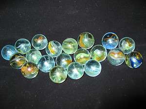 Vintage Glass 20 Jumbo Marbles Grand Toys Canada Star Center Swirl 