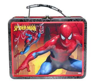 MARVEL Spider Man kids Card Toy Metal Tin Lunch Box Bag  