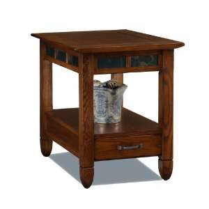  Leick Furniture Slatestone End Table in Rustic Oak   10907 