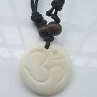 1pc Carved Tibetan Ox Bone pendant surfing COINS Necklace free 