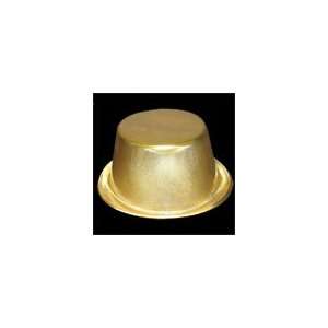  Gold Metallic Plastic Top Hats