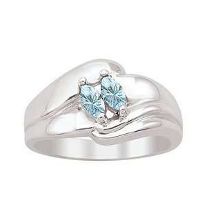  Blue Topaz Marquise Birthstone Ring Jewelry