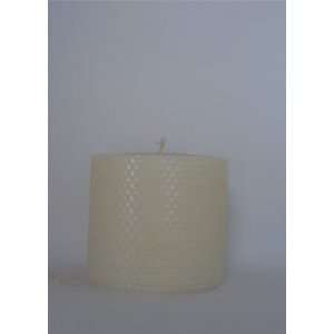  Beeswax Ivory Honeycomb Pillar Candle 4x4
