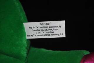 Barney BABY BOP Original Plush Stuffed Doll 1992 Lions Group 14 Green 