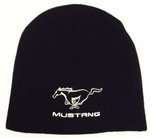 FORD MUSTANG BLACK BEANIE SKI HAT CAP TOQUE NEW LOOK  