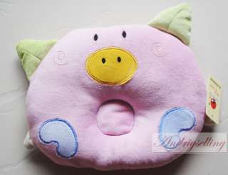   Pig Head shape Soft Cotton Infant Baby Pillow Prevent Flat Head  
