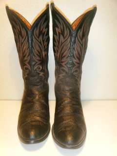 Justin Cowboy Western Black Boots Men Size 9.5 E Used  